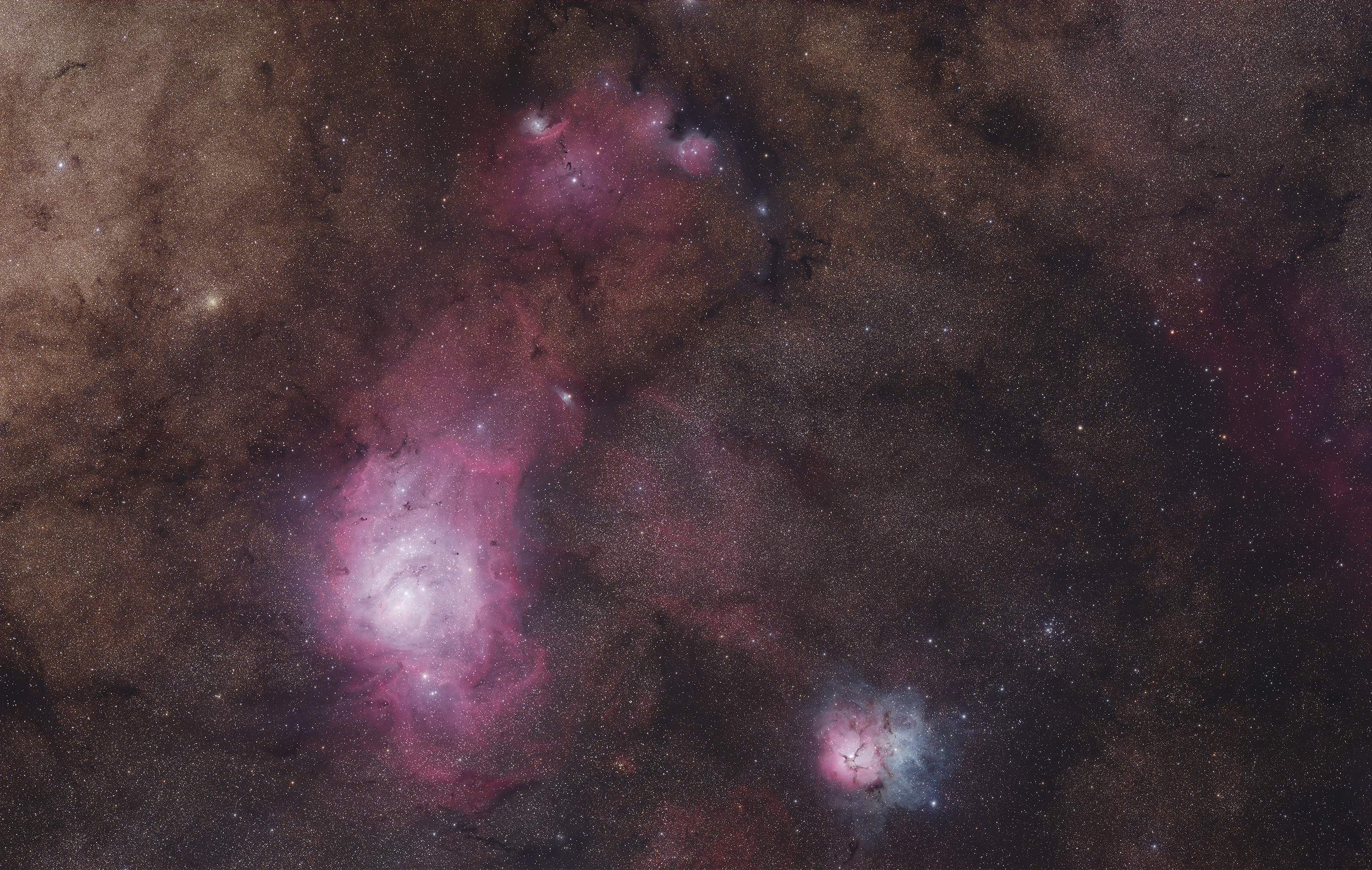 Lagoon and Trifid nebulas